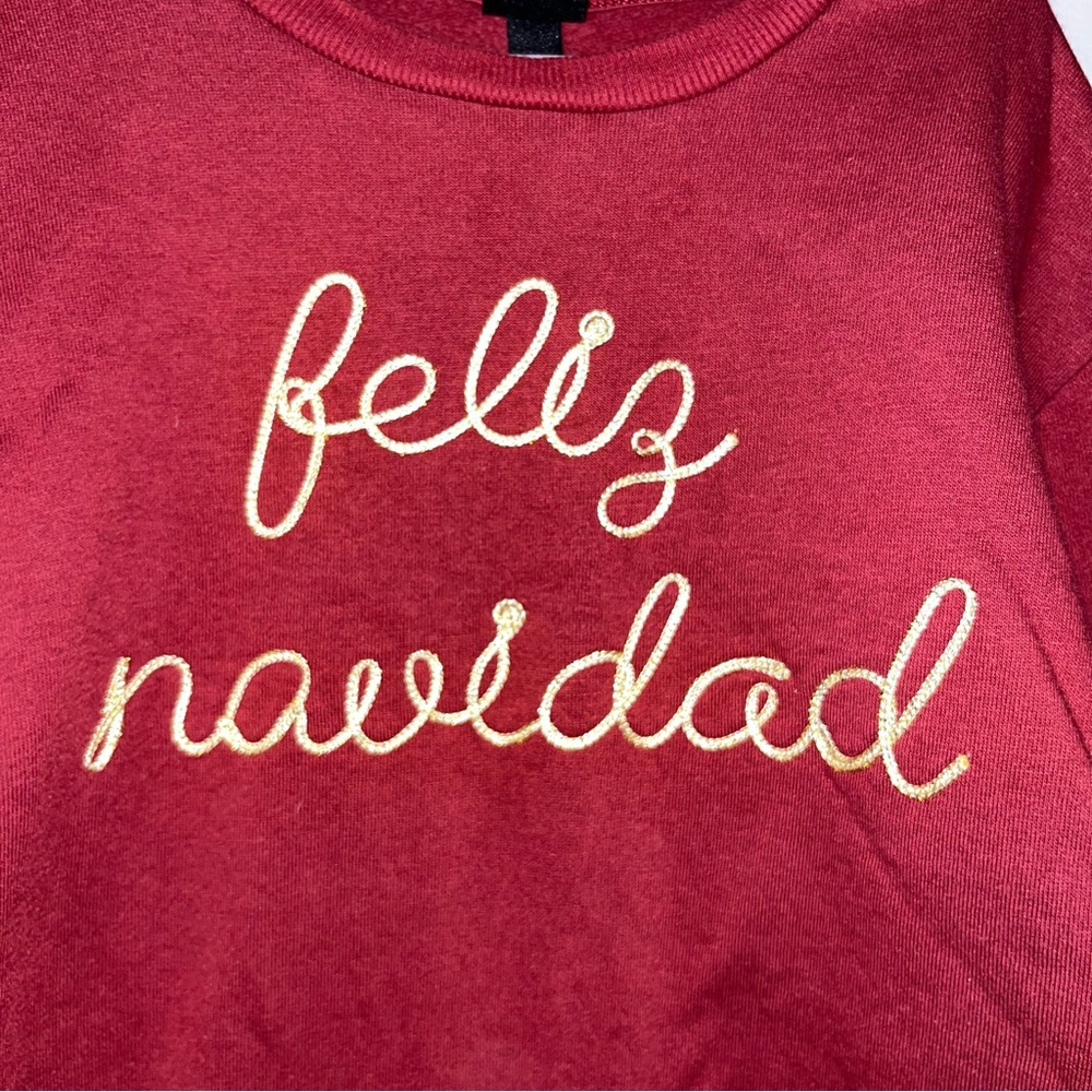Art Class Red Feliz Navidad Sweatshirt Youth M - Picture 2 of 4